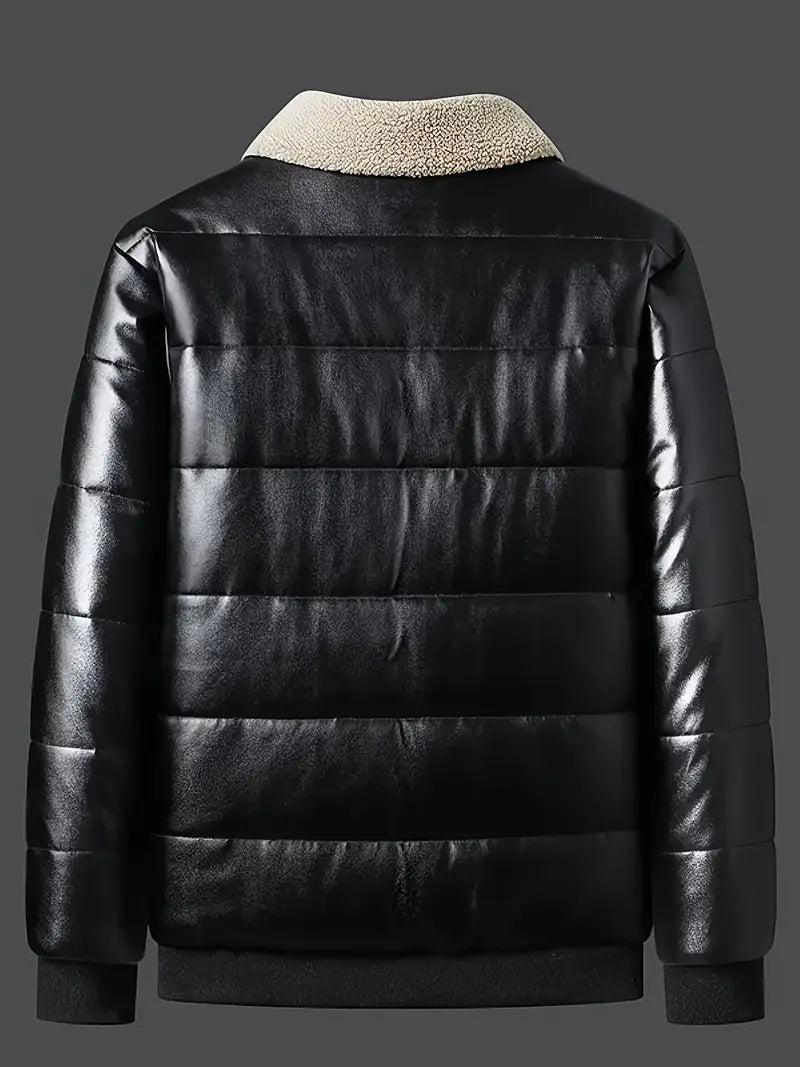 Mason – Chaqueta de Cuero Sintético con Forro de Sherpa