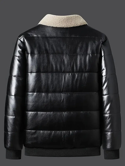 Mason – Chaqueta de Cuero Sintético con Forro de Sherpa