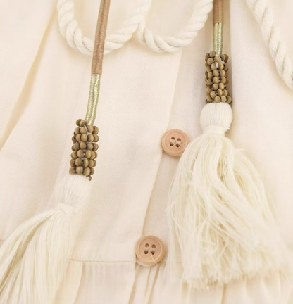 Vestido Primor – Bordado de Primavera con Mangas Largas