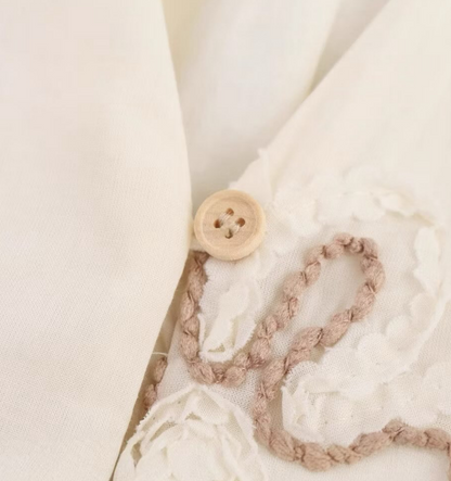 Vestido Primor – Bordado de Primavera con Mangas Largas