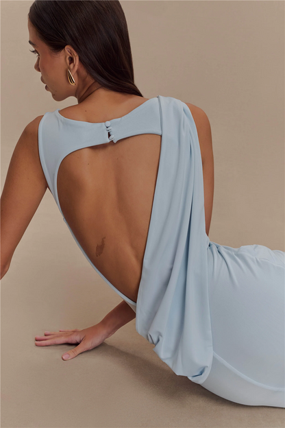 Vestido Leona - Vestido largo fruncido con espalda descubierta